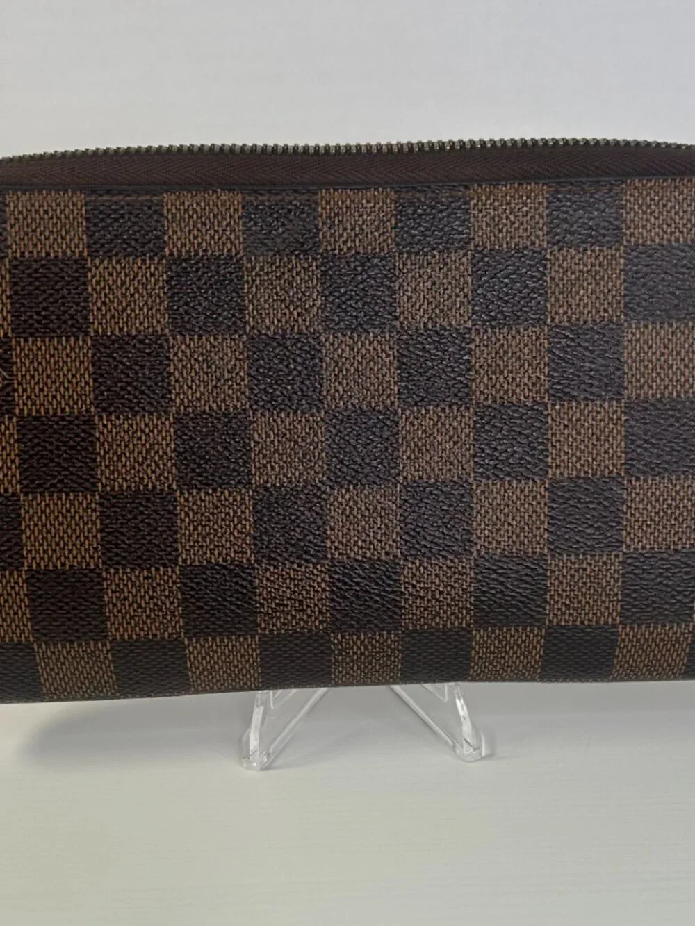 Authentic Louis Vuitton Damier Ebene Zip Around Organizer Wallet